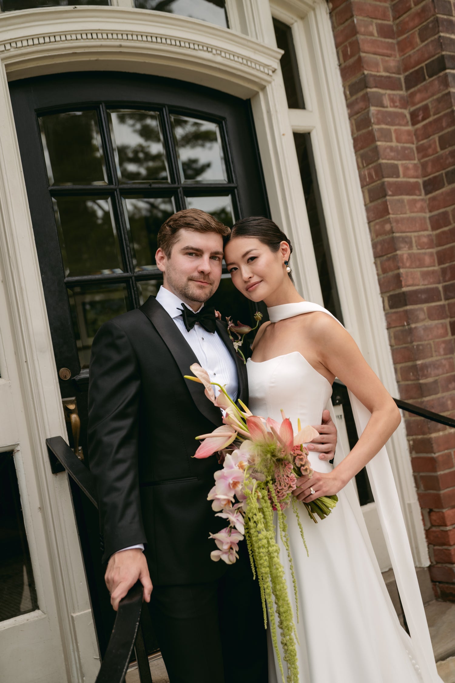 Elegant Bride Amy in the Addilyn Wedding Dress with Scarf