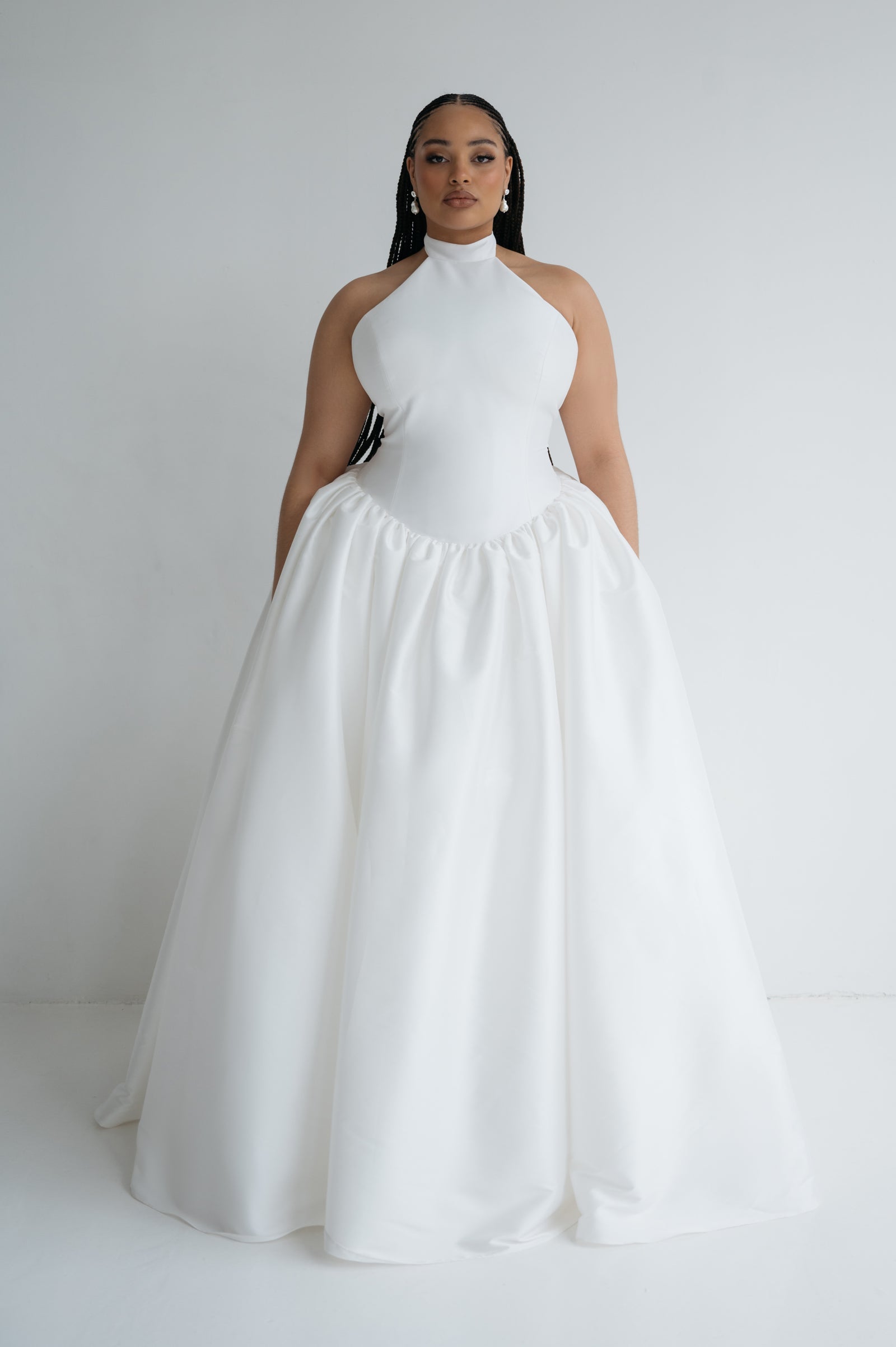 High Neck Plus Size Wedding Dress