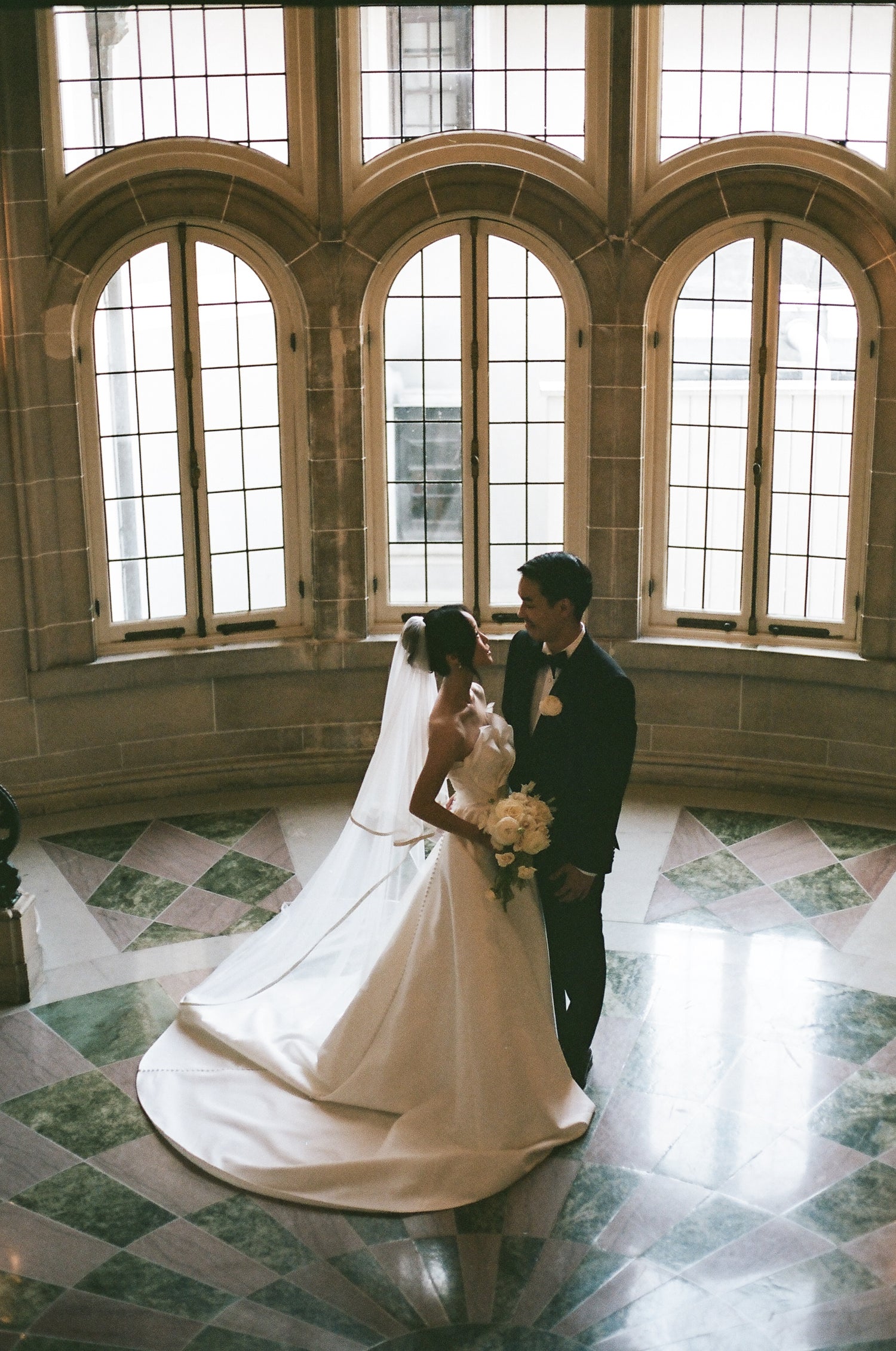 Celine A-Line Flower Wedding Dress on Real Bride