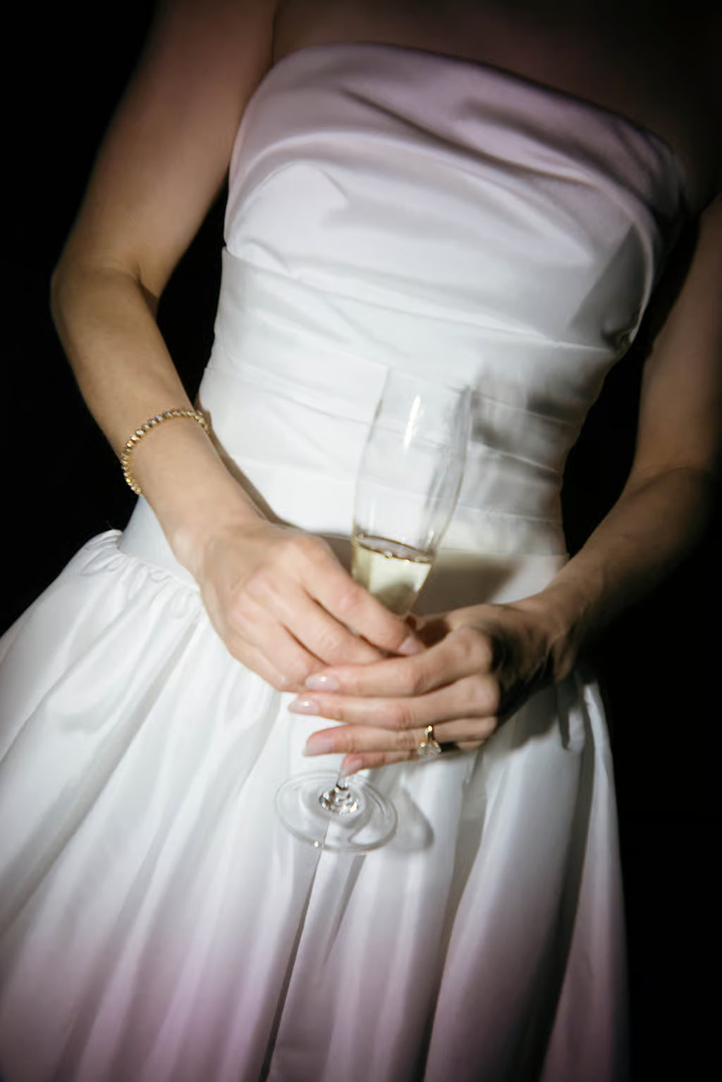 Drop Waist Strapless Charlotte Bridal Gown on Real Bride
