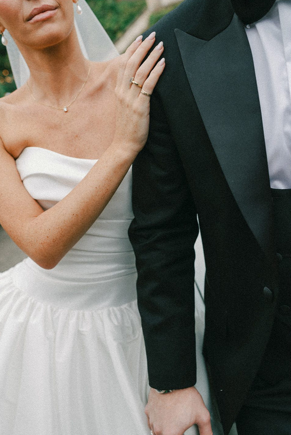 Real Bride in Drop Waist Charlotte Wedding Dress