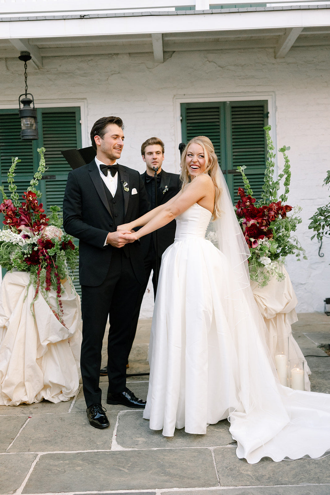 Real Bride in the Basque Waist Danielle Wedding Dress