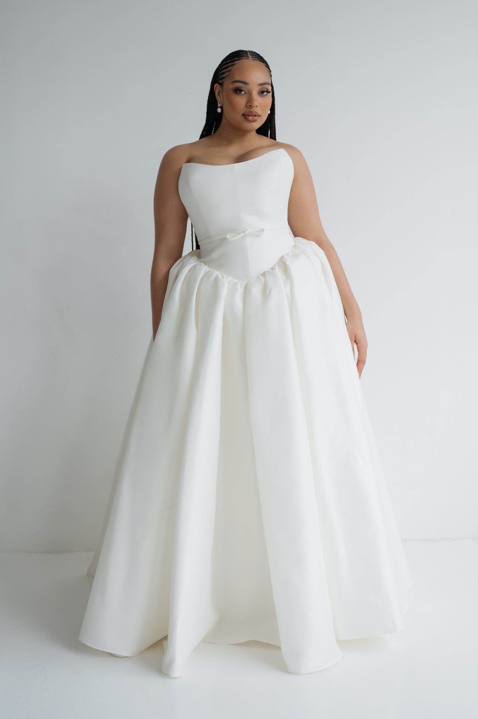 Basque Waist Plus Size Wedding Dress