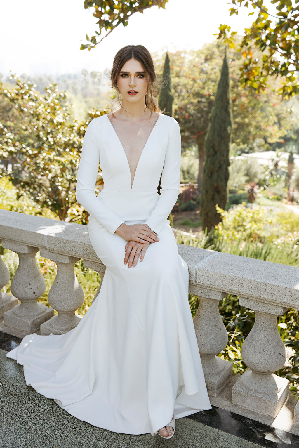 Jenny_by_Jenny_Yoo_Wedding_Dress_Blythe_Long_Sleeve_Plunging_V_Neck_Ivory_White_Front_2_campaign