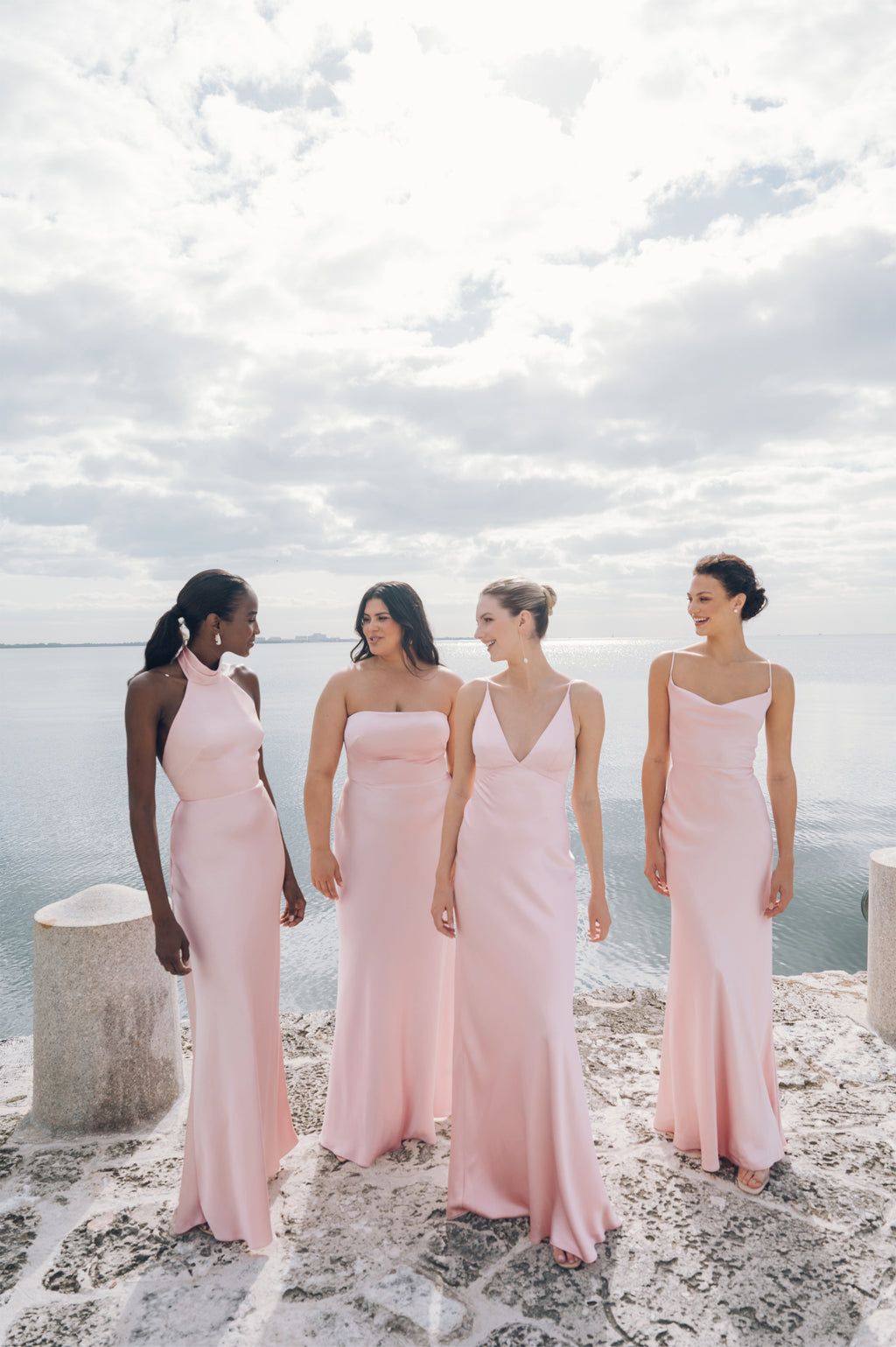 Eloise 1 PowderPink Satin BridesmaidDress