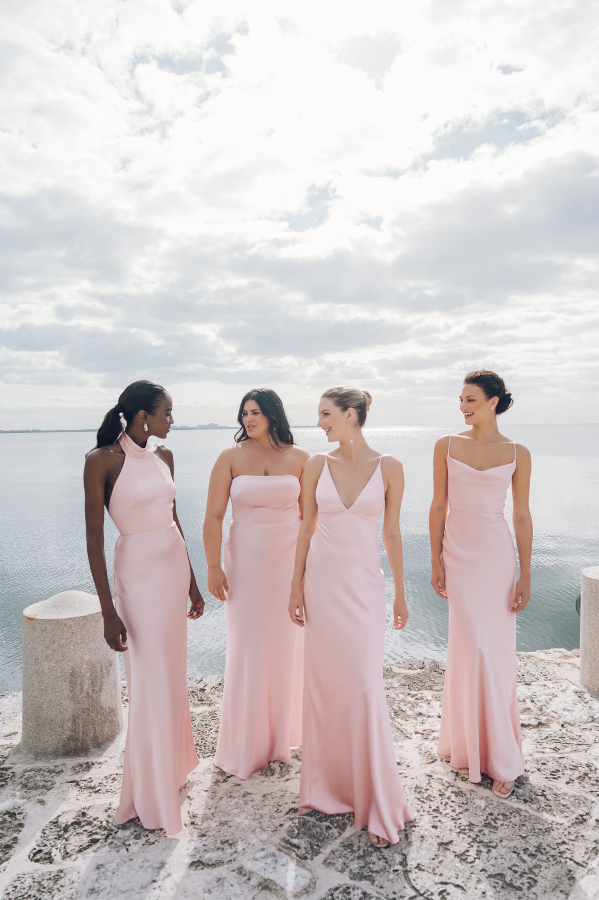 Eloise 1 PowderPink Satin BridesmaidDress