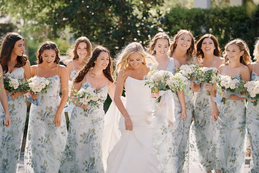 Caroline's Bridesmaids in Whisper Blue Enchanted Floral Print