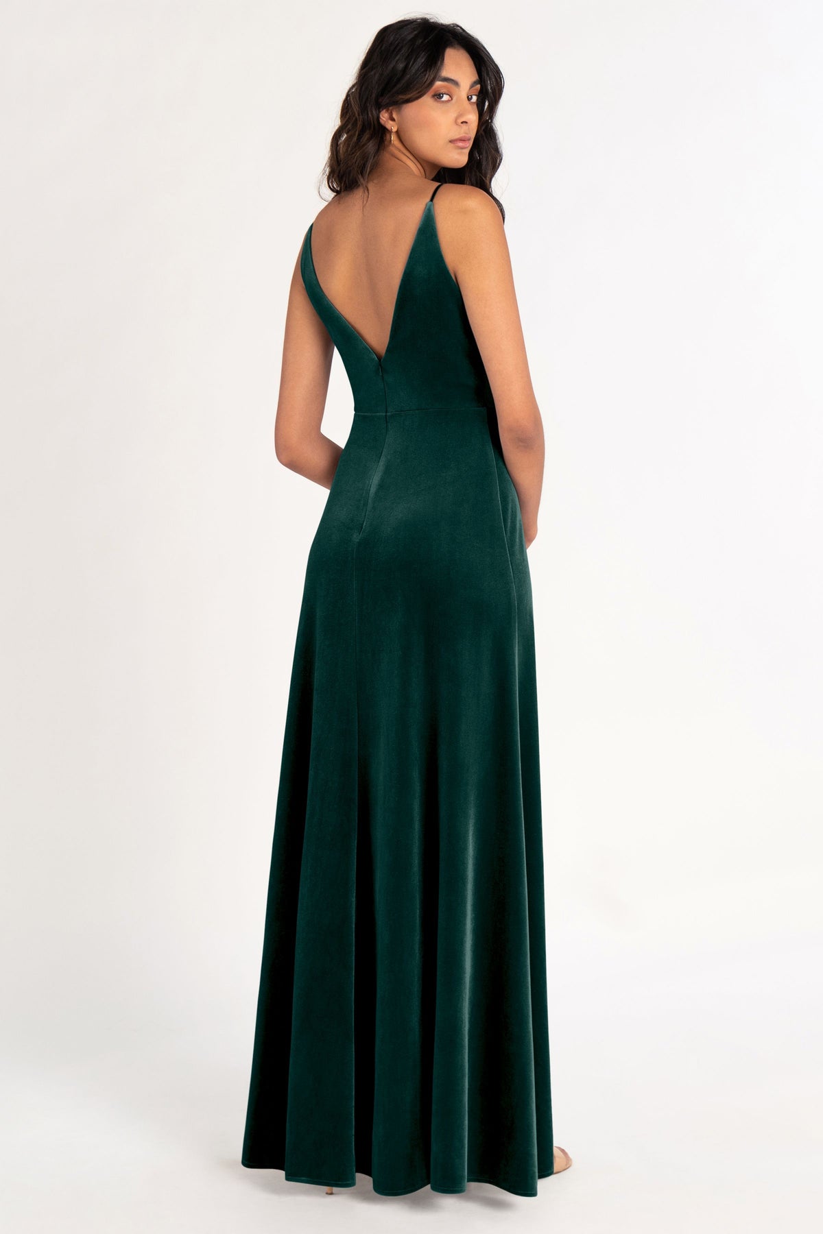 Jenny_Yoo_Bridesmaid_Dress_Jolie_emerald_green_Stretch_Velvet_back