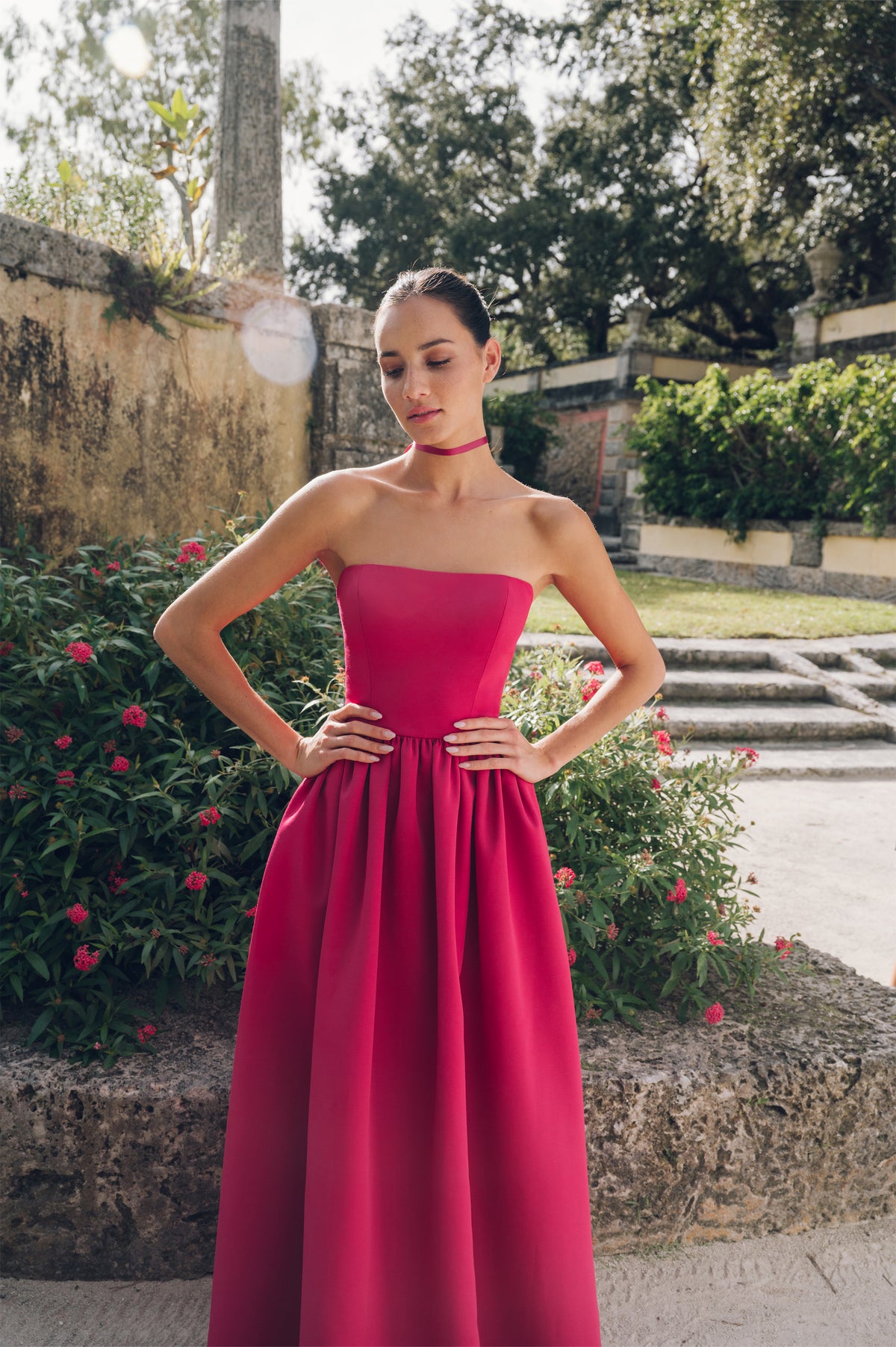 Laney 1 Fuchsia HotPink Faile Strapless BridesmaidDress