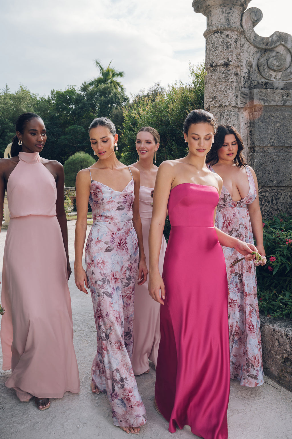 Melody 1 Fuchsia HotPink Satin Strapless BridesmaidDress