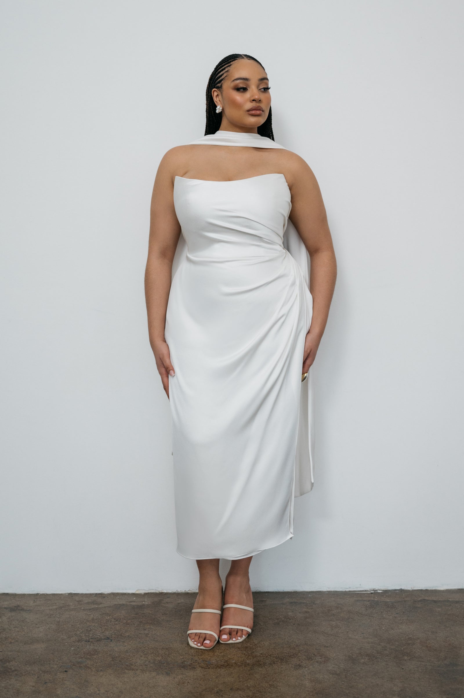 Strapless Plus Size Little White Dress