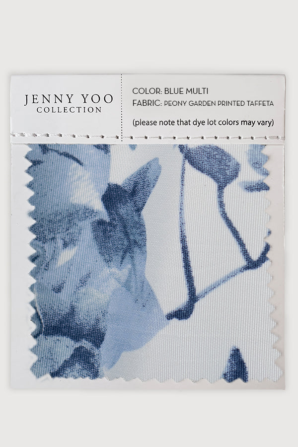 Web Shop Swatches Print PEONY GARDEN PRINTED TAFFETA BLUE MULTI