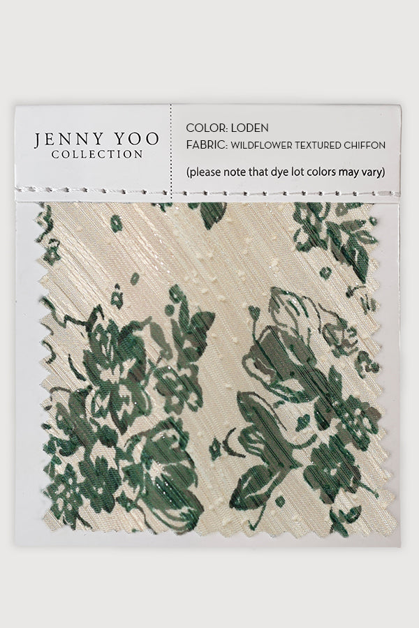 Web Shop Swatches Print WILDFLOWER TEXTURED CHIFFON LODEN